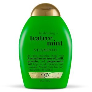 Naturally Naturale|OGX Hydrating + Tea Tree Mint Shampoo, Nourishing & Invigorating Scalp Shampoo with Tea Tree & Peppermint Oil & Milk Proteins, Paraben-Free, Sulfate-Free Surfactants, 13 fl oz