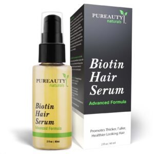 Biotin Hair Growth Serum – Biotin serum & Hair growth oil and hair serum – Topical hair growth product for thicker looking hair growth for women & men hair loss serum – Biotin oil by Pureauty Naturals