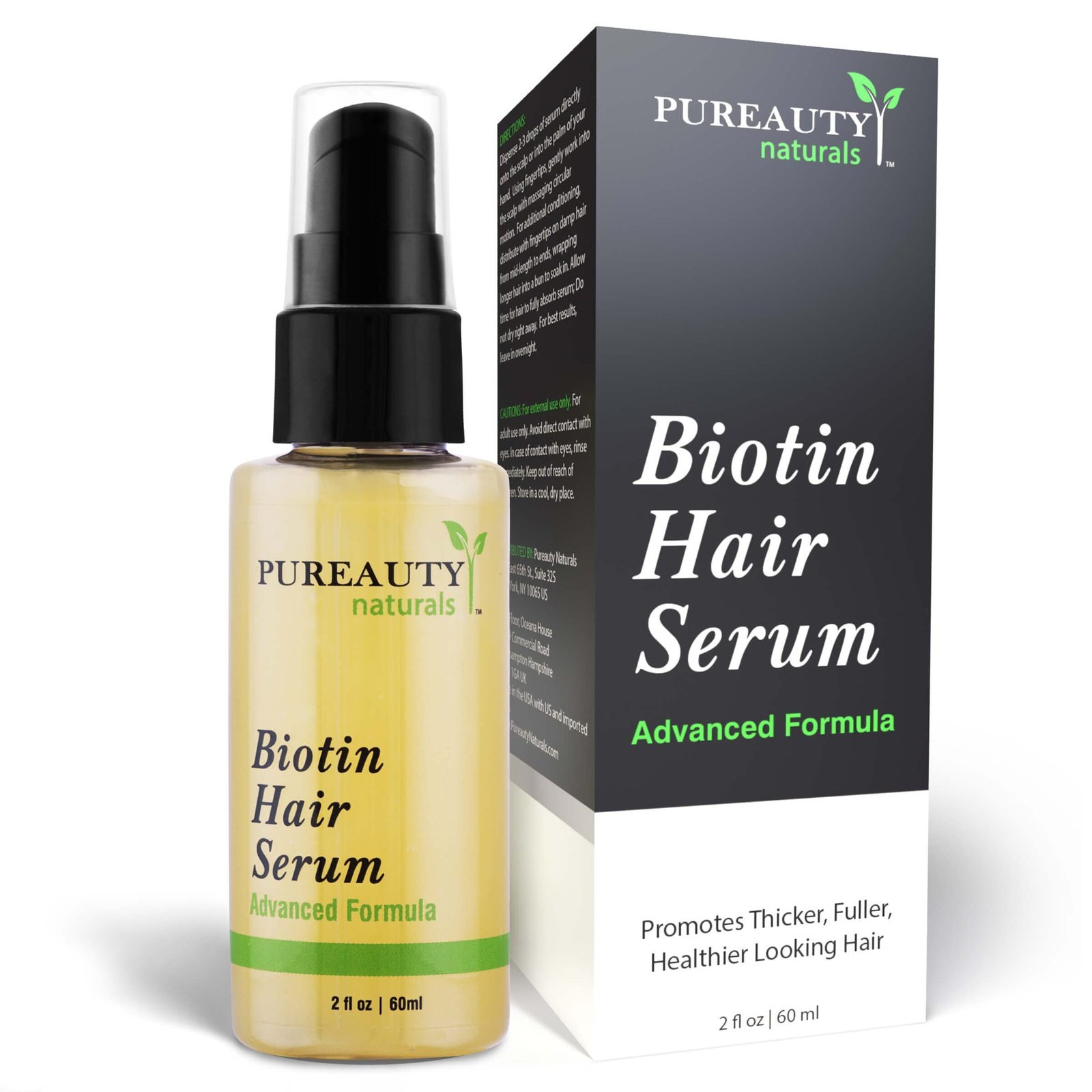 Biotin Hair Growth Serum – Biotin serum & Hair growth oil and hair serum – Topical hair growth product for thicker looking hair growth for women & men hair loss serum – Biotin oil by Pureauty Naturals